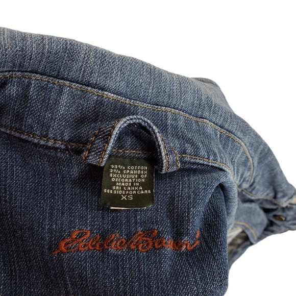 Eddie Bauer Jean Jacket XS Womens Medium Blue Wash Pockets - Picture 5 of 12